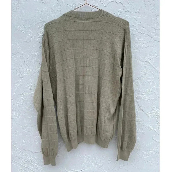 Pronto Uomo Mens Striped Pattern Long Sleeve Sweater Beige Sz XL - Picture 5 of 8